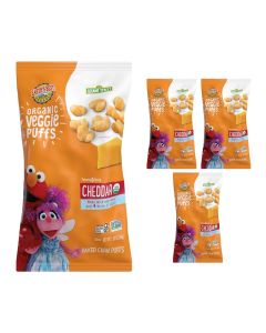 Earths Best Organic Veggie Puffs for Toddlers 2 Years Old and Up Cheddar Flavor 155 Ounce Bag Pack of 4