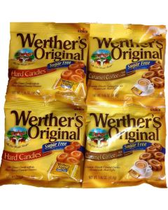 Werther's Original Sugar-Free Candies Bundle - 4 Pack of Hard Candies and Caramel Coffee Candies