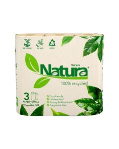Natura kitchen Napkins with 3 Rolls, 25 cm, Cream