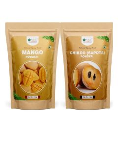 Bliss Of Earth 1kg Mango Powder & 1kg Chikoo Sapota Powder Natural Spray Dried