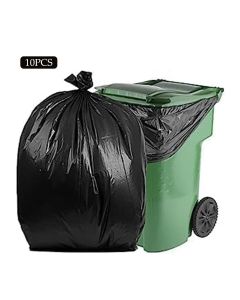 10 Bags Heavy Duty Trash Bags 120X140CM, Kitchen Trash Bags, Household Cleaning Garbage Bags, Trash Can Liners Large Garbage Bags for Contractor, Industrial, Home, Kitchen, Commercial, Yard, Lawn, Leaf, Outdoor