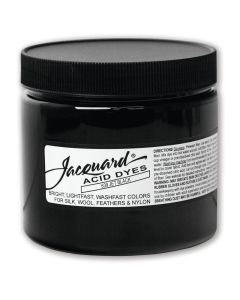 Jacquard Acid Dye Jet Black 8 Oz Net Wt Acid Dye for Wool Silk Feathers and Nylons Brilliant Colorfast and Highly Concentrated