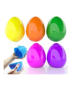BUISAMG Giant Refillable Easter Eggs Colorful Bright Plastic Easter Great for Easter Eggs Birthday Party Surprise Eggs Easter Hunting Assorted Colors 6 Giant Refillable Eggs 6Pack