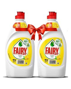 Fairy Lemon Dishwashing Liquid with Bleach Alternative Power 2x400ml