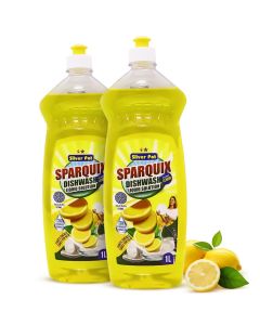 Lemon Dishwashing Liquid Twin Pack (2 x 1L) – Ultra Concentrated Lemon Formula, Tough on Grease, Gentle on Hands, and Refreshing Citrus Scent