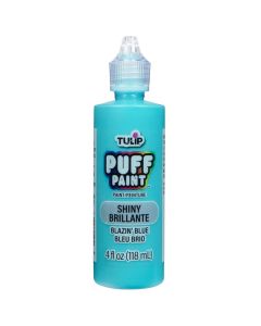 Tulip Puff Fabric Paint Permanent Craft Paint for Clothes DIY Projects Notoxic 4 fl oz Shiny Blazin Blue