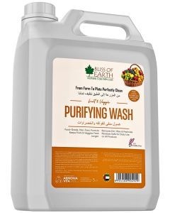 Bliss of Earth Fruit & Vegetable Purifying Wash 5L Refill Pack, Food Grade Liquid Fruit & Veggie Cleaner, Removes Dirt, Wax & Pesticide Residues, Up To 200 Washes, Keeps Produce Fresh Longer, Made In UAE