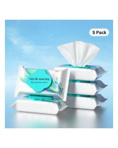 Ultra Soft Wet Wipes- Hypoallergenic and Fragrance-Free Wet Wipe Paper - Baby Cleansing Wipes for Sensitive Skin 150x200mm (200 Sheets/ 5 Pack)