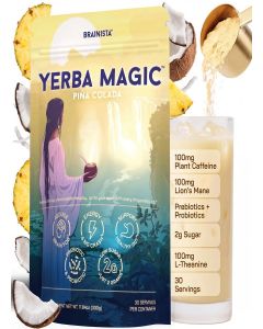 Yerba Mate Energy Drinks, Yerba Magic, Gut Health, Pina Colada, 30 Servings