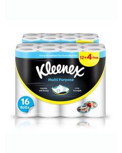 Multi Purpose Kitchen Tissue Paper Towel, 2 PLY,16 Rolls x 40 Sheets, Absorbent Towels for all Surfaces