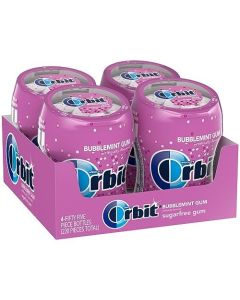 ORBIT Bubblemint Sugar Free Chewing Gum Bulk Pack 55 Piece Bottle 4 Pack