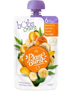 Organic Plant Burst Baby Food Banana & Apricot Power Porridge 6+Months 120 G