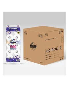 WOW Toilet Roll 500 x 2 ply - 8 + 2 Rolls Free 6 bundle x 60 rolls