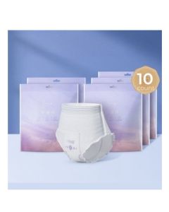 Disposable Period Pants for Sanitary Protection, 10 Count Sanitary Pads Pant Style, Protective Underwear for Women, Super Guard Short Type