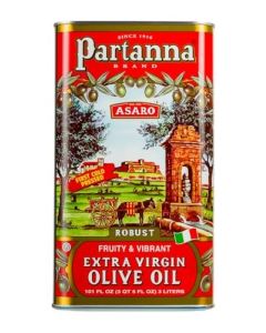 Partanna Robust Extra Virgin Olive Oil Premium 100 Castelvetrano Oil High Polyphenol First Cold Pressed Early Harvest in Sicily Award Winning Italian EVOO Monovarietal 101 fl oz 3 L Tin