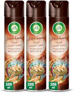 Air Wick Aerosol, Sandalwood Scent, 300ml x 3