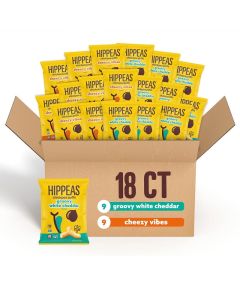 Hippeas Chickpea Puffs Cheeze Variety Pack - Vegan White Cheddar & Nacho Vibes, 0.8 Ounce (Pack of 18)