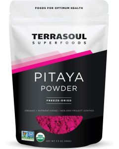 Terrasoul Superfoods Organic Freeze-Dried Pitaya Powder (Dragonfruit), 3.5 Oz - Nutrient-Dense Superfood with Antioxidants and Vitamin C