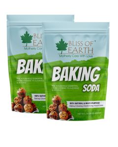 Baking Soda For Food & Cleaning Purpose 400gm Pure Sodium Bicarbonate for Baking Cleaning and Deodorizing Food Grade Non GMO Eco Friendly Pack of 2