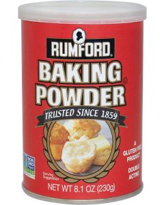 Rumford Baking Powder - Gluten Free, Double Acting, 8.1 oz (230 g)