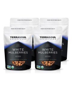Terrasoul Superfoods Organic Sun-dried White Mulberries, 4 Lbs (Pack of 4), Sweet Superfood Snacking, Smoothie Booster, and Nutrient-Packed Yogurt Topping