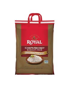 Royal Chefs Secret Basmati White Rice Premium Extra Long Grain Rice 10 lb Bag Perfect for Biryanis Pilafs Pulao Curries Cook in Microwave or on Stove Top