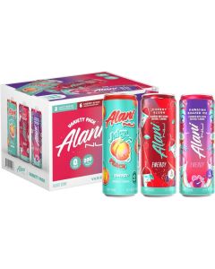 Alani Nu Variety Pack Energy Drinks - Cherry Slush, Juicy Peach, Hawaiian Shaved Ice - Sugar Free, Low Calorie, 200mg Caffeine, 12 Fl Oz Cans, 12 Pack