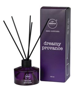 Reed Diffuser, Dreamy Provance Scent, 100ml, Purple Glass Bottle with Black Reeds, Made in Poland