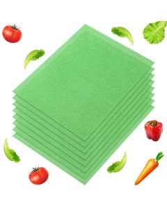 Poen 8 Pcs Fruit and Veggie Life Extender Liner 12 x 15 Inch Sponge Fridge Shelf Mat Green Washable Refrigerator Liners Fridge Drawer Pads Liner Extends Life of Your Produce and Keep Food Fresh