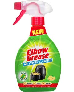 Elbow Grease Air Fryer Cleaner 500ml, Powerful Degreaser Spray for Air Fryer Baskets, Trays & Removable Parts, Removes Cooking Grease and Food Residue, Lemon Fresh Fragrance, Spray Wipe Rinse Formula