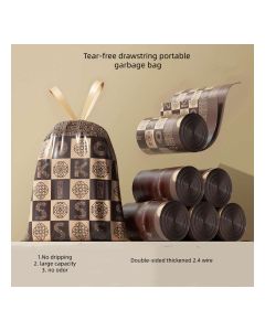 Tear-free drawstring thickened household garbage bags that are not easy to break, leakproof and high temperature resistant large portable garbage bags 30 pieces/1 pack
