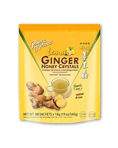 Prince of Peace Instant Lemon Ginger Honey Crystals 30 Sachets Instant Hot or Cold Beverage Easy to Brew Ginger and Honey Crystals