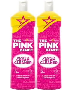 The Pink Stuff Stardrops Miracle Cream Cleaner 500ml – Pack of 2 / Multi-Purpose Surface Cleaner for Kitchen, Bathroom, Glass & Tiles
