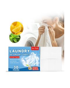 Laundry Detergent Sheets-Soft Cotton Fragrance,30 PIECES Natural Ingredients, Ultra-Concentrated, Travel-Ready,Plastic-Free, Zero Waste Laundry Washing Machines Soap Sheets