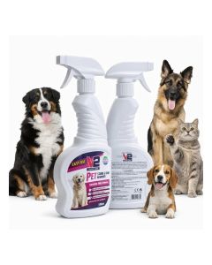 Pet Odour Neutralizer & Enzymatic Cleaner Spray, 2x500ml –Triple Strength Deodorizer for Dog & Cat Urine, Litter Box & Stains – Safe for Carpets, Floors