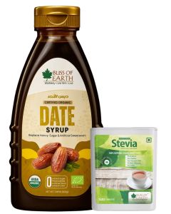 USDA Organic Date Syrup 400g, Sugarfree Vegan Date Molasses & Stevia Sugar free Tablets Pellets Zero Calorie Keto Sweetener Instant Dissolve 500 Tablets Bundle