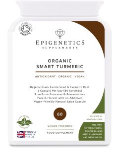 Organic Smart Turmeric Organic Turmeric 175mg Black Cumin Seed 175mg 60 Vegan Friendly Capsules UK Made 1 Capsule Daily 2 Month Supply