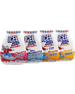 ICEE Zero Calorie Liquid Water Enhancer Variety Pack - Cherry, Blue Raspberry, Orange, and Mango - 1.62 Fl Oz Concentrate (Pack of 4)
