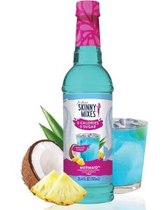 Jordan's Skinny Mixes Sugar Free Mermaid Syrup - Tropical Citrus, Coconut & Pineapple Flavor Enhancer, 25.4 Fl Oz