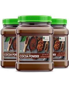 Bliss of Earth Dark Cocoa Powder 500g(Pack of 3) / Alkalized Unsweetened Cocoa Powder / Pure Baking Cocoa for Cakes, Brownies & Hot Chocolate / Vegan & Keto Friendly