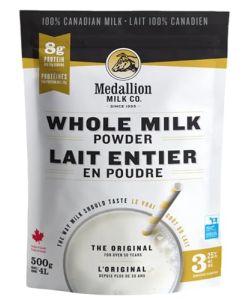 Medallion Brand Whole Milk Powder 500g Dried Milk from Canada Free of Antibiotics No rbST or rBGH