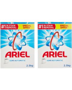 Ariel Semi-Automatic Laundry Detergent Powder, 2.5Kg Dual Pack