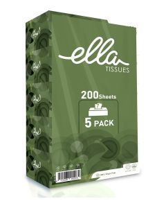 Facial Tissue 2 Ply 200 Sheets 5 Box Pack / Soft & Absorbent Tissue Paper for Home, Office & Everyday Use