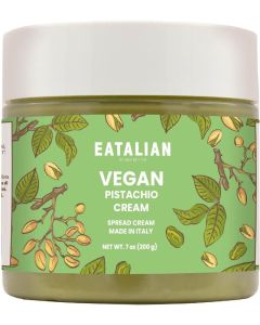 EATALIAN by AMZ BETTER Vegan Pistachio Cream, 7 oz/200 gr, Delicious vegan spread with a uniquely sweet taste, ideal on bread, perfect with ice cream, Excellent for Dubai Chocolate, Made in Italy