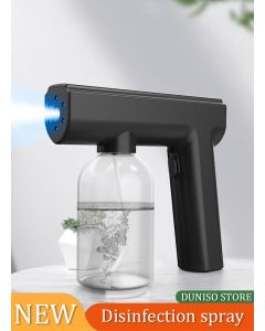 Handheld Spray Disinfection Gun，Portable Rechargeable ULV Nano Sprayer with Blue Light, Blue Light Foggers for Touchless Sanitization,for Garden,Home,Car,Office,250ml, Black