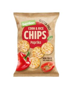 BENLIAN Gluten Free Chips Corn & Brown Rice, Paprika 60g.