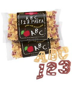 Pastabilities Fun Shaped Pasta for Kids and Teachers ABC 123 Pasta Letters and Numbers Fun Theme NonGMO Natural Wheat Pasta AllNatural Kosher Certified Made in the USA 2 Pack14 Oz