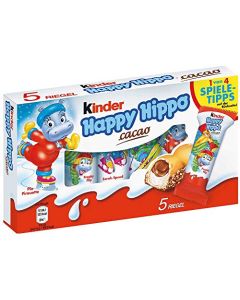 Kinder Happy Hippo Cocoa Cream Wafer Bars Hazelnut Filling 5 Pack