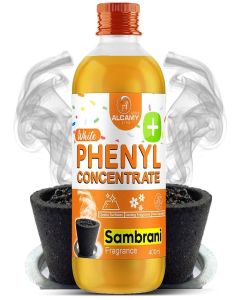 AAAL Disinfectant White Phenyl Concentrate Liquid 400 ML / Makes 8 To 10 Litre Of Thick White Phenyl / Sambrani Original, 400 ML
