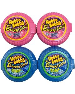 Hubba Bubba Original Bubble Tape and Sour Blue Raspberry Bundle - 6 Feet of Gum Each, 4 Total Ounce (Pack of 4)
